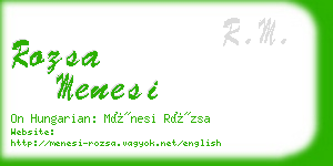 rozsa menesi business card